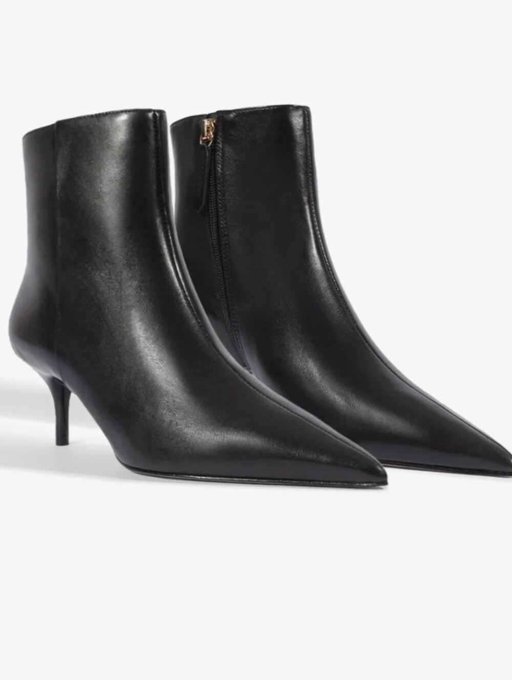 SCHUTZ women’s Black Leather Kitten Heel Ankle Boots size 7.5 new in box